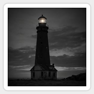 Lighthouse at Night Sticker